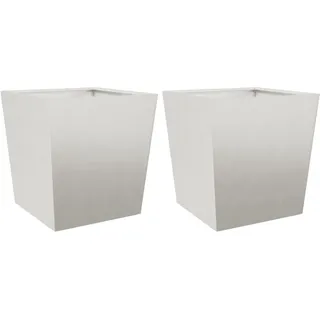 vidaXL Pflanzkübel 2 Stk. 50x50x50 cm Edelstahl - Silber