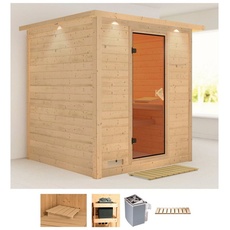 Bild Sauna »Menja«, (Set), 9-kW-Ofen mit integrierter Steuerung beige