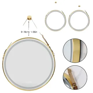 Runder Spiegel, beleuchtete Schminkspiegel-Funktionen, Anti-Beschlag-Funktion, 24 Zoll Gold - Gold