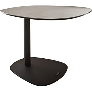 DeLife Beistelltisch Elenya 60x60 cm Keramik Aspetto Concreto Betonfarbig Gestell Metall Schwarz