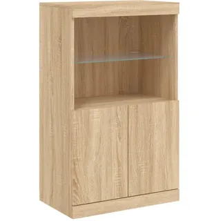 vidaXL Sideboard mit LED-Leuchten Sonoma-Eiche 60,5x37x100 cm