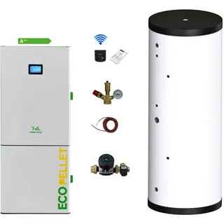 EcoPellet 18 kW Pelletkessel + Pufferspeicher 600 l + Zubehörset, Pelletheizung