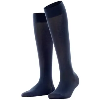 Falke Damen Kniestrümpfe Cotton Touch Kh Baumwolle lang einfarbig 1 Paar, Blau Dark Navy 6370, 35-38 - - 35|36|37|38
