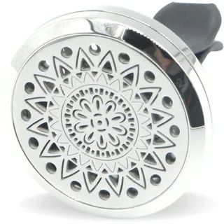 Zen'Arôme - Aroma Diffuser Clip Yoga - Edelstahl Lufterfrischer für Auto-Lüftungsgitter - Einfache Anwendung - Aromatherapie - inkl. 5 wiederverwendbarer Filzpads für Ätherische Öle oder Parfum