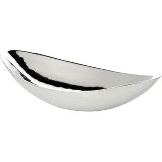 EDZARD Schale Halifax aus Edelstahl (Länge 28 cm, Breite 14 cm) Dekoteller, Dekoschale, Dekotablett - Schale, Servierschale, Schüsselschale, Metallteller für Deko, Blumen, Kerzen & Snacks