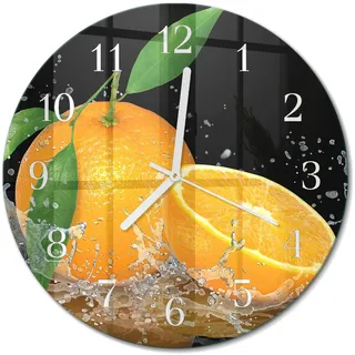 Tulup Glasuhr Wanduhr 30 cm 30fi orange