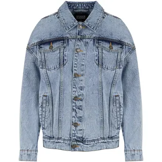 URBAN CLASSICS Ladies Oversized 90‘s Denim Jacket, Denim Jacke für Frauen, im Retro-Style, tinted lightblue washed, | Gr.: 3XL