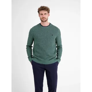Strickpullover LERROS "Herren Strickpullover in Strukturqualität", Herren, Gr. XXL, fjord blau, 100% Baumwolle, Rundhals, Pullover Strickpullover
