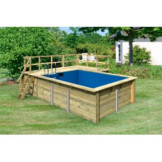 Karibu Rechteckpool "Roma B" BxLxH: 582x483x124cm, mit Sonnenterrasse, kdi