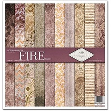 ITD Collection - Scrapbooking package 12 x 12 inches, scrapbooking paper, decorative paper, decoupage, card making, paper size - 310 x 320 mm (Four elements-Fire, SLS-014)