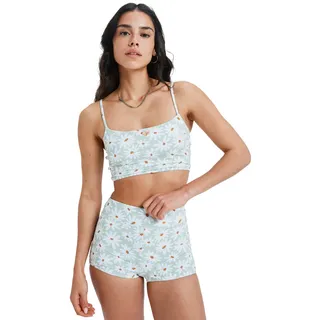 Bikini-Hose ROXY "Dream Floral High Waist", Damen, Gr. XL, US-Größen, laurel grün dream big floral, Obermaterial: 87% Nylon, 13% Elasthan;, Badehosen Bikini-Hose