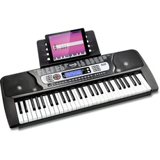 RockJam 54 Key Keyboard Piano with Power Supply, Sheet Music Stand, Piano Note Stickers & Simply Piano Lessons