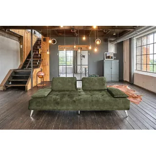 KAWOLA Sofa Wiolo Schlafsofa Daybed velvet moosgrün - Grün