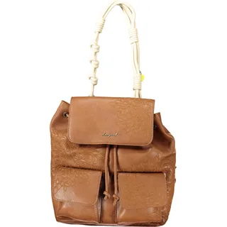 Damen-Rucksack Braun mit Kordelzug, verstellbarem Gurt & Taschen - Braun