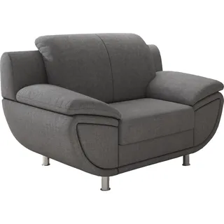 TRENDMANUFAKTUR Sessel Rondo II Polyester 121 x 85 x 94 cm Grau