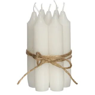 comforder Kerzen Set (7 Stück), 11cm Stabkerzen, einfarbig (Weiß) | Skandinavische Tafelkerzen, Paraffin, rußarm, geruchlos, 4+ Std Brenndauer, schmal zulaufendes Ende