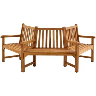 CLP Gartenbank 250/125 cm Holz teak , Teakfarben , 250x93x125 cm , Gartenmöbel, Gartenbänke