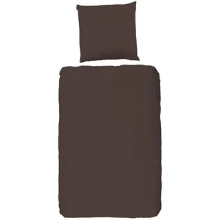 HIP Bettwäsche Uni 2 Stk., tlg. 100% Baumwolle, B/L: ca. 135x200 cm + braun
