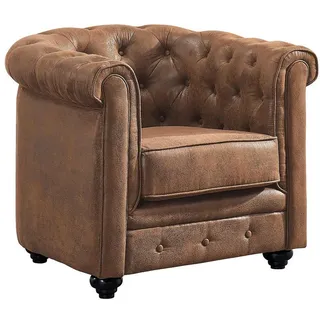 vente-unique Sessel, - Microfaser - Vintage-Look - Chesterfield