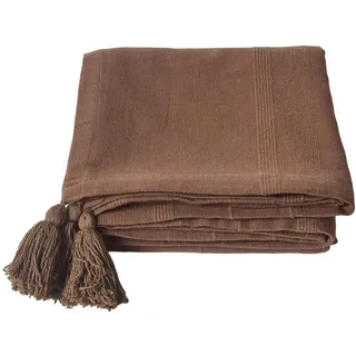 Homescapes Tagesdecke Rajput 255/360 cm, 100% Baumwolle , Braun , Textil , Uni , Rechteckig , 225x360 cm , Oeko-Tex® , Heimtextilien, Bettwäsche & Leintücher, Tagesdecken