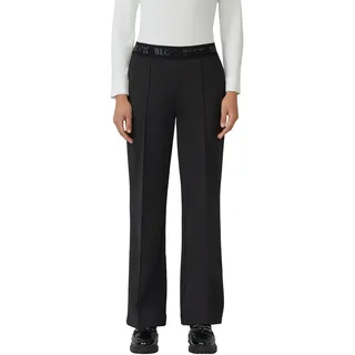 s.Oliver BLACK LABEL Stoffhose mit elastischem Bund, schwarz