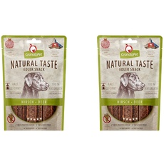 GranataPet Natural Taste Edler Snack Hirsch, 90 g, Hundeleckerli ohne Getreide & ohne Zuckerzusätze, Belohnung für zwischendurch, schmackhafter Hundesnack (Packung mit 2)