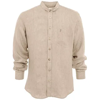 Almsach Langarmhemd "Stehkragenhemd 720LI-LA", beige