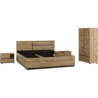 OTTO home »Cross, moderne, grifflose Optik, FSC-zertifiziert« Bett 180x200cm, 2 Nachtkommoden, Schrank 2-oder 4-türig, 4 Stk. tlg. Komplettschlafzimmer-Set,