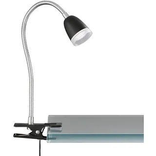 Led-Klemmleuchte , Schwarz , Metall , F , 6x26 cm , höhenverstellbar, Schnurschalter , Lampen & Leuchten, Innenbeleuchtung, Tischlampen, Klemmleuchten