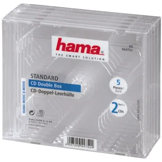 Hama CD-Doppel-Leerhülle 5er-Pack, transparent