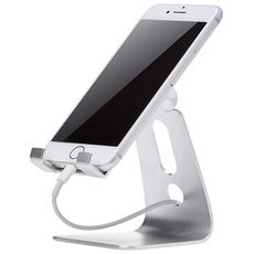 Amazon Basics - Verstellbarer Handy-Ständer für iPhone und Android , Silberfarben