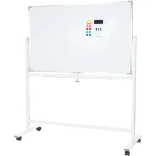 Whiteboard HWC-C85, Magnettafel Memoboard Pinnwand, mobil rollbar inkl. Zubehör ~ 150x100cm