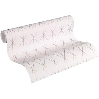 A.S. Création Designdschungel by Laura N. Vliestapete im skandinavischen Design matt glänzend 10,05 m x 0,53 m metallic rosa Made in Germany 365753 36575-3