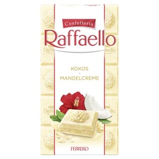 Ferrero Raffaello Tafel – Weiße Schokolade mit Kokos- und Mandelcreme – 1 x 90 g Schokoladentafel