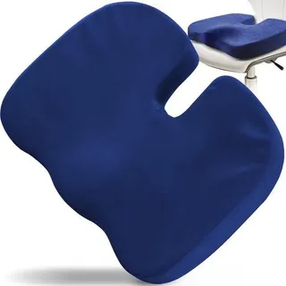 Unyqoos® Ergonomisches Sitzkissen mit Memory-Schaum – orthopädische Sitzauflage für Büro, Auto & Zuhause, entlastet Rücken und Steißbein - Blau