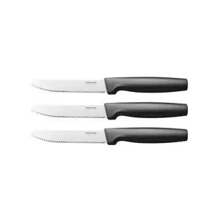 Fiskars Tischmesser-Set, 3-teilig, Functional Form, Edelstahl/Kunststoff, Schwarz, 1057562