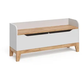 VitaliSpa Spielzeugtruhe Malia Weiß/Artisan 107.2 x 50 cm mit Sitzfläche , Weiß, Eiche Artisan , Holzwerkstoff , Rechteckig , 107.2x30 cm , Babymöbel & Kindermöbel, Babyzimmer, Spielzeugkisten