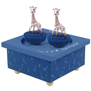 Trousselier Spieluhr mit tanzenden Figuren für Kinder, Giraffen, blau, Sophie die Giraffe, magnetisch, Musikbox, Musikspieluhr