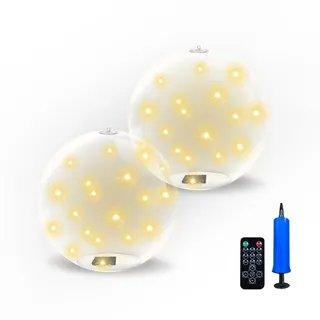 TWSOUL 2PCS Solar Schwimmende Pool Beleuchtung,35cm Poolbeleuchtung,Ip68 Wasserdichtes Pool Lampen,16 Farbe mit Fernbedienung Kugel Solarlampe Deko für Schwimmbad,Brunnen,Aquarium (Warmes Licht)