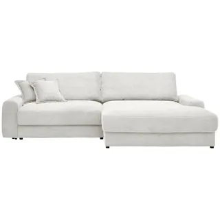 Carryhome Ecksofa , Creme , Textil , Füllung: Schaumstoff,Hohlfaser , Ottomane rechts, L-Form , 300x180 cm , Rücken echt , Wohnzimmer, Sofas & Couches, Wohnlandschaften, Ecksofas