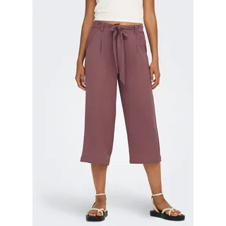 Palazzohose ONLY "ONLWINNER – Culottehose mit elastischem Bund und Kordelzug", Damen, Gr. 40L, N-Gr, bunt (rose braun), Web, Obermaterial: 97% Polyester, 3% Elasthan, unifarben, regular fit lang, Hosen Palazzohose, Materialmix, regular fit, Topseller