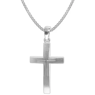 trendor Herren-Halskette mit Kreuz 925 Silber 50 cm 35850