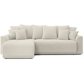 BAÏTA Nova Ecksofa, umwandelbar und wendbar, Cordsamt, Beige, 4-Sitzer, mit Aufbewahrungsbox