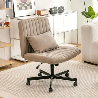 Bürostuhl modern, höhenverstellbar, ohne Armlehne, leise Rollen, Polster, Stoff