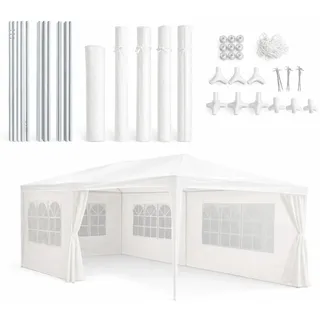 Kinzo Pavillon 3 x 6 m inkl. 6 Seitenteile Weiß
