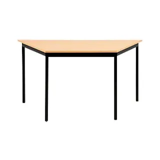 Sodematub Trapezförmig Konferenztisch Hellbraun, Schwarz Eisen Schwarz 1.400 x 700 x 740 mm