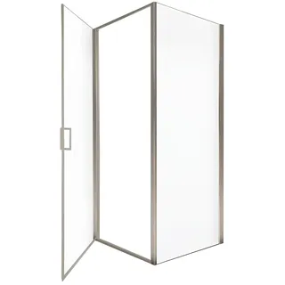 HOME DELUXE Duschkabine LIVIA Chrom - 90 x 195 cm ESG & Aluminiumrahmen | Duschabtrennung, Eckdusche, Duschtür - Silber