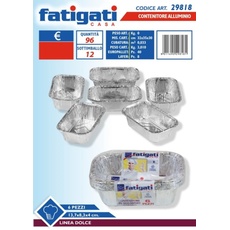 FATIGATI SRL L. Aluminium-Formen 6 Stück 13,7 x 8,3 x 4 cm 298, Siehe Foto, Come