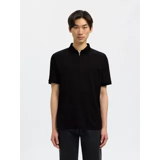 Selected SLHFAVE ZIP SS POLO NOOS schwarz L