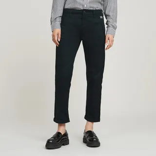 Chinohose G-STAR "Kate Chino Boyfriend", Damen, Gr. 28, Länge 32, blau (osaka blau), Web, Obermaterial: 97% Baumwolle, 3% Elasthan, unifarben, bequem lang, Hosen Chinohose, mit Relaxed Fit an Hüfte und Oberschenkeln